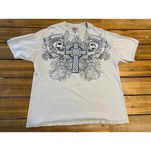 Y2K Blank Decks T Shirt Mens XL Grey Blue Street Wear Graphic Vintage